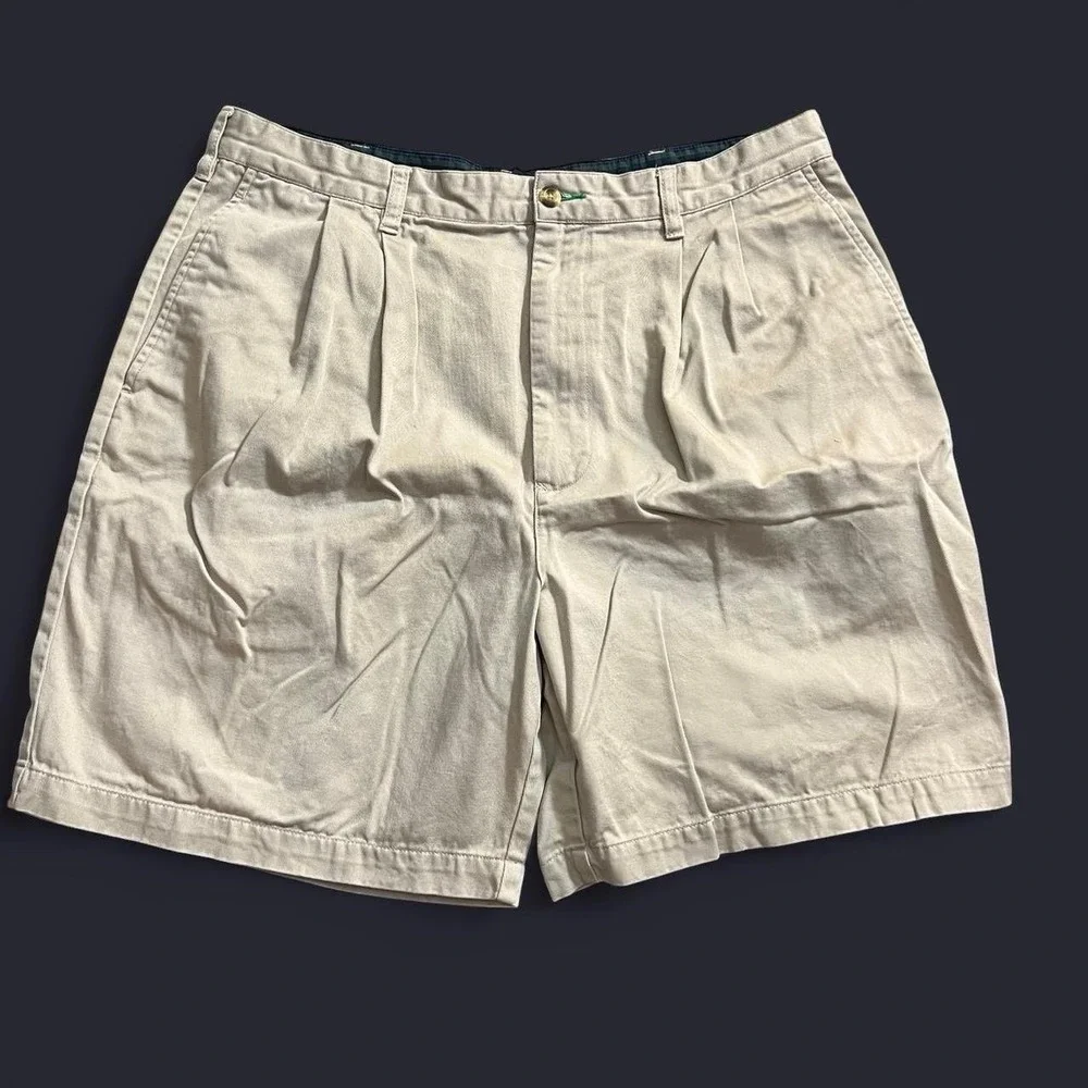 Vintage Tommy Hilfiger Khaki Pleated Golf Shorts Mens Size 36 Casual Preppy